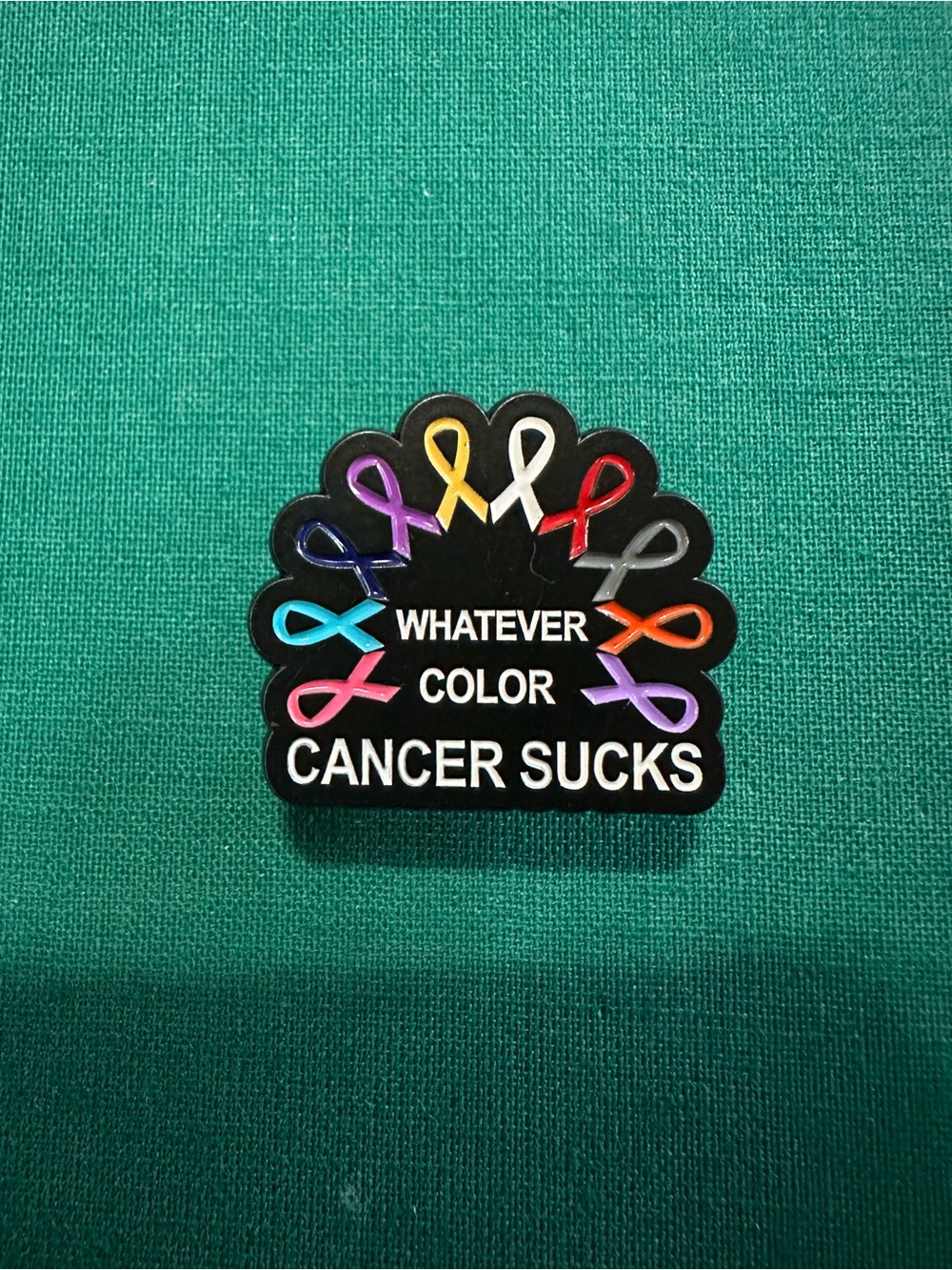 "Whatever Color Cancer Sucks" Enamel Pin